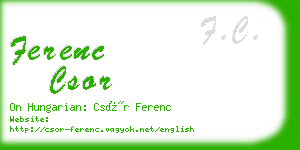 ferenc csor business card